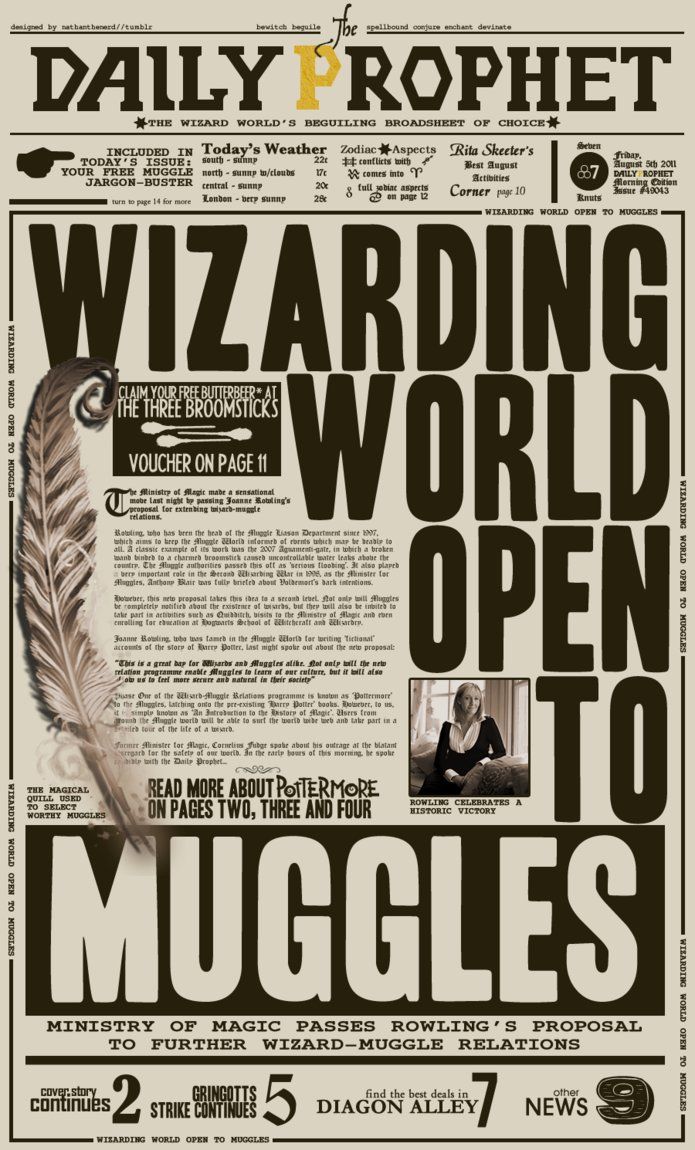 Diario Daily Prophet - Bellatrix - Harry Potter