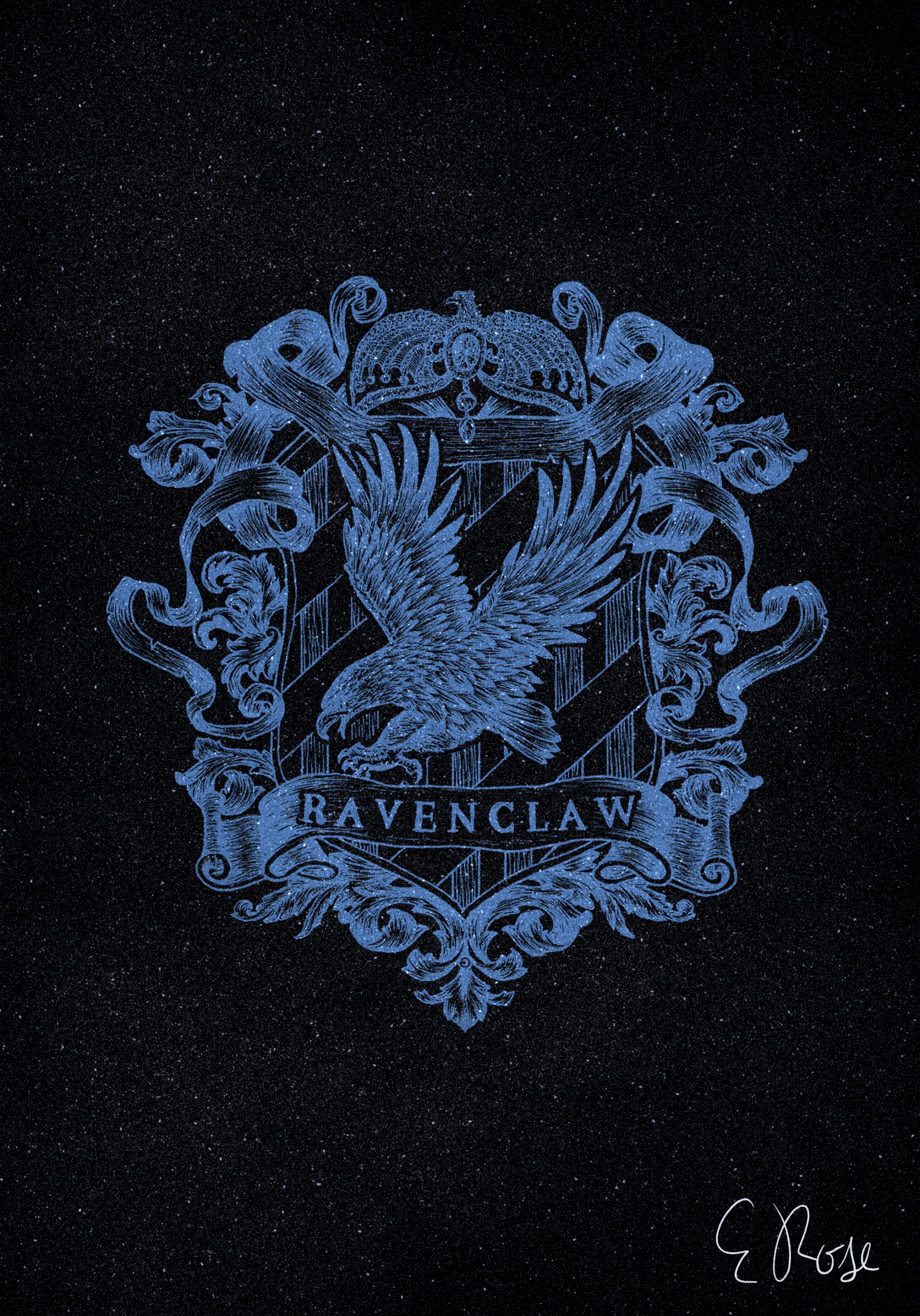 Ravenclaw house Crest editorial photo. Image of night - 112226326