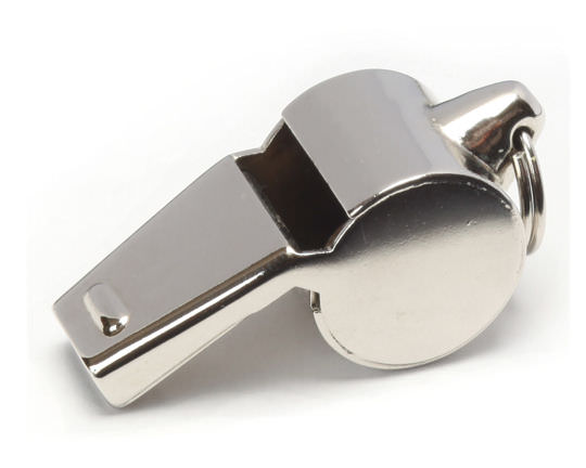 Silver pea whistle.